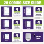 HIBAG Vacuum Storage Bags with Electric Pump, Vacuum Seal Space Saver Bags for Clothes, Clothing, Pillows, Blanket Bedding Comforters, Combo 20 pack