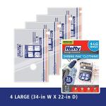 Hefty Shrink-Pak - 4 Large Vacuum Storage Bags for Clothes, Pillows, Towels, or Blankets - Space Saver Vacuum Sealer Bags Ideal Under Bed Storage Solutions