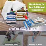 HIBAG Vacuum Storage Bags with Electric Pump, Vacuum Seal Space Saver Bags for Clothes, Clothing, Pillows, Blanket Bedding Comforters, Combo 20 pack