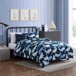 Nautica Kids - Kids Comforter Set, Super Soft Toddler Bedding with Matching Shams & Throw Pillow, Kids Home Decor, Ideal Boy Room Essentials (Finnian Whales Navy, Twin)