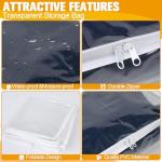 Plastic Storage Bags with Easy-Glide Zipper, Pack of 6, Durable Clear Vinyl Zippered Storage Bags for Clothes Sweaters Comforters Blankets Sheets Bedding (15.7 x 13.8 x 3.9 Inch)