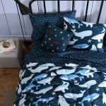 Nautica Kids - Kids Comforter Set, Super Soft Toddler Bedding with Matching Shams & Throw Pillow, Kids Home Decor, Ideal Boy Room Essentials (Finnian Whales Navy, Twin)