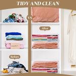 Sotiff 12 Pcs Clear Vinyl Storage Bag with Zipper 3 Sizes Durable Zippered Sweater Storage Bags Large Capacity Clothes Organizer Avoid Dust Dirt for Clothing Bedding Blankets Comforters Organize