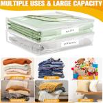 Plastic Storage Bags with Easy-Glide Zipper, Pack of 6, Durable Clear Vinyl Zippered Storage Bags for Clothes Sweaters Comforters Blankets Sheets Bedding (15.7 x 13.8 x 3.9 Inch)