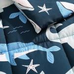 Nautica Kids - Kids Comforter Set, Super Soft Toddler Bedding with Matching Shams & Throw Pillow, Kids Home Decor, Ideal Boy Room Essentials (Finnian Whales Navy, Twin)