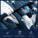 Nautica Kids - Kids Comforter Set, Super Soft Toddler Bedding with Matching Shams & Throw Pillow, Kids Home Decor, Ideal Boy Room Essentials (Finnian Whales Navy, Twin)