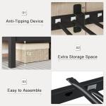 Feonase Metal Twin Over Twin Bunk Bed with Ladder and High Guardrail, Heavy-Duty Metal Slats Support, Noise Free, No Box Spring Needed, for Kids and Juniors, Black