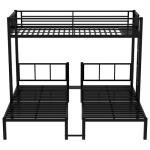 Bellemave Triple Bunk Bed for Kids, Detachable Twin Over Twin Over Twin Metal Bunk Bed with Guardrails, Ladder & Storage, Converts to 3 Separate Twin Beds, Easy to Assemble (3 Bunk Beds for Kids)