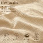 MEISHANG Muslin Duvet Cover Queen Size - 100% Organic Cotton, Soft Textured Gauze Weave Comforter Cover for Breathable All-Season with Zipper Closure - 3 Piece Set (Queen, Linen)
