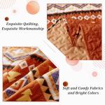 WONGS BEDDING 3 Pieces Quilt Set King Size, Burnt Orange/Rust Halloween Quilt Bedspread Fall Bohemian Coverlet Set with 2 Pillowcase, Soft Thanksgiving Bedding Set for All Season 104"×90"