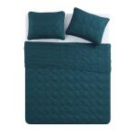 VCNY Home - Quilt Set, Soft 3-Piece Pinsonic Damask Bedding Set with Matching Shams, Ideal for All Seasons (Lucy Teal, Full/Queen)