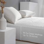King Size Waterproof Mattress Protector Fitted Mattress Pad Cover with Deep Pocket Up to 18''