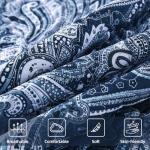 DJY Navy Paisley Quilt Set Queen Boho Bedspread Coverlet Set 3 Pieces, Soft Lightweight Microfiber Navy Blue Paisley Floral Pattern Bedding for All Season, 96"x90"