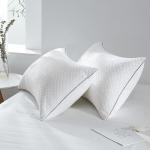 JOLLYVOGUE Pillows Queen Size Set of 2, Oeko-Tex Certified Pillows with Double-Sided Crystal Velvet, Medium Support for Side, Back, Stomach Sleepers