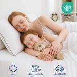 JOLLYVOGUE Pillows Queen Size Set of 2, Oeko-Tex Certified Pillows with Double-Sided Crystal Velvet, Medium Support for Side, Back, Stomach Sleepers