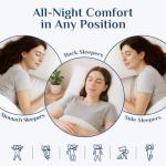 JOLLYVOGUE Pillows Queen Size Set of 2, Oeko-Tex Certified Pillows with Double-Sided Crystal Velvet, Medium Support for Side, Back, Stomach Sleepers