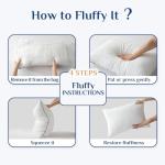 JOLLYVOGUE Pillows Queen Size Set of 2, Oeko-Tex Certified Pillows with Double-Sided Crystal Velvet, Medium Support for Side, Back, Stomach Sleepers