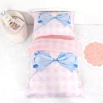 DILIMI Toddler Bedding Set for Girls, Pink Gingham Bow Toddler Comforter Set, 4 Pieces Soft Toddler Bed Set Include Comforter, Fitted Sheet, Flat Sheet, Pillowcase, Pink Checkered