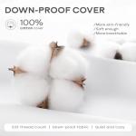 SAVORI Set of 2 Down and Feather Throw Pillow Inserts 26x26 Soft Fluffy Pillow Inserts with 100% Down-Proof Cotton Cover, Decorative Square Cushion Inner for Sofa Couch Bed-White
