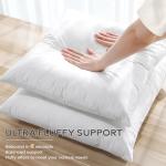 SAVORI Set of 2 Down and Feather Throw Pillow Inserts 26x26 Soft Fluffy Pillow Inserts with 100% Down-Proof Cotton Cover, Decorative Square Cushion Inner for Sofa Couch Bed-White