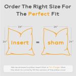 SAVORI Set of 2 Down and Feather Throw Pillow Inserts 26x26 Soft Fluffy Pillow Inserts with 100% Down-Proof Cotton Cover, Decorative Square Cushion Inner for Sofa Couch Bed-White