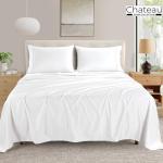 100% Egyptian Cotton Sheets Queen Size Bed Set, Deep Pocket Queen Sheet Set, 400 Thread Count Cotton Bed Sheets, Naturally Cool Soft Breathable No Pill Elasticated Luxury White Bedding For All Seasons