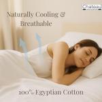 100% Egyptian Cotton Sheets Queen Size Bed Set, Deep Pocket Queen Sheet Set, 400 Thread Count Cotton Bed Sheets, Naturally Cool Soft Breathable No Pill Elasticated Luxury White Bedding For All Seasons