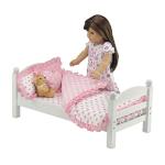 Emily Rose 18-Inch Doll Reverisble Pink Hearts 5-PC Bedding Bundle Set for Toy Beds Bunks Cribs & Cradles | Fits 15" - 18" Doll Bunkbeds - Blanket Pillows Accessories Bed Playset | USA Business