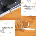 WONGS BEDDING Halloween Duvet Cover Set Twin, 3 Pieces Grey Bat Pumpkin Comforter Cover Set with 1 Pillowcase Ghost Festival Themed Bedding Set Twin 68" x 86"(Not Comforter)