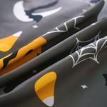 WONGS BEDDING Halloween Duvet Cover Set Twin, 3 Pieces Grey Bat Pumpkin Comforter Cover Set with 1 Pillowcase Ghost Festival Themed Bedding Set Twin 68" x 86"(Not Comforter)