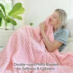 BEDELITE Fleece Decorative Blanket - 3D Jacquard Pink Throw Blankets for Women's Couch & Bed, Soft and Cozy Warm Plush Fluffy Blanket, Cute Birthday Gift for Women, 50x60 Inches