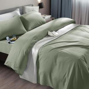 SONORO KATE Bed Sheet Set Super Soft Microfiber 1800 Thread Count Luxury Egyptian Sheets Fit 18-24 Inch Deep Pocket Mattress Wrinkle-6 Piece (Sage, King)