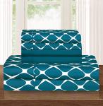 Elegant Comfort Luxury Softest and Coziest 6-Piece Bed Sheet Set, Wrinkle Resistant Milano Trellis Pattern-1500 Thread Count Egyptian Quality Microfiber Bedding Set, Queen, Teal