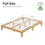 COLAMY 12 Inch Wood Platform Bed Frame，Sturdy Full Size Bed Frame with Wood Slat Support, No Box Spring Needed,Rustic Pine