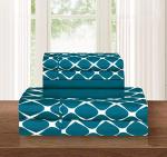 Elegant Comfort Luxury Softest and Coziest 6-Piece Bed Sheet Set, Wrinkle Resistant Milano Trellis Pattern-1500 Thread Count Egyptian Quality Microfiber Bedding Set, Queen, Teal