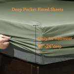 SONORO KATE Bed Sheet Set Super Soft Microfiber 1800 Thread Count Luxury Egyptian Sheets Fit 18-24 Inch Deep Pocket Mattress Wrinkle-6 Piece (Sage, King)