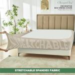 Biscaynebay Decorative Box Spring Cover Queen Size, Light Camel Luxurious Jersey Knitting Stretchy Wrap Around 4 Sides Bed Skirt for Home/Hotels, Easy Fit Wrinkle & Fade Free Machine Washable
