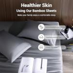 Shilucheng 4 Piece Queen Sheet Sets, Cooling Sheets, Blend Rayon Derived from Bamboo, Deep Pocket Up to 16", Breathable & Soft Bed Sheets, Hotel Silky Bedding Set, Dark Grey