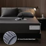 Shilucheng 4 Piece Queen Sheet Sets, Cooling Sheets, Blend Rayon Derived from Bamboo, Deep Pocket Up to 16", Breathable & Soft Bed Sheets, Hotel Silky Bedding Set, Dark Grey