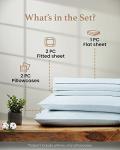 Split King Sheets Sets for Adjustable Bed Cotton, Luxury Sheets, 1000 TC Egyptian Cotton, 5 Piece 100% Cotton Split King Sheet Set, Sateen Weave, 2 Fitted - 16" Deep Pocket, Light Blue