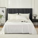 100% Egyptian Cotton Sheets Queen Size Bed Set, Deep Pocket Queen Sheet set-1600 Thread Count Cotton Naturally Cool Soft Breathable No Pill Elasticated Luxury Cream White Bedding For All Seasons