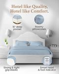 Split King Sheets Sets for Adjustable Bed Cotton, Luxury Sheets, 1000 TC Egyptian Cotton, 5 Piece 100% Cotton Split King Sheet Set, Sateen Weave, 2 Fitted - 16" Deep Pocket, Light Blue