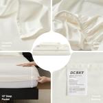 100% Egyptian Cotton Sheets Queen Size Bed Set, Deep Pocket Queen Sheet set-1600 Thread Count Cotton Naturally Cool Soft Breathable No Pill Elasticated Luxury Cream White Bedding For All Seasons