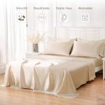 Sleeplite 4 Piece Luxury Satin Bed Sheets Set with Pillowcases - Ultra Soft & Silky, Hypoallergenic & Wrinkle-Free, Hotel Quality Comfort Bedding, Size Full, Earthy Khaki