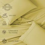 LANE LINEN Eco Friendly 100% Organic Cotton Fully Elasticized Twin XL Sheet Set, Low Pilling Fade Resistant Machine Washable Extra Long Twin Bedding Set, Soft & Comfy Cotton Sheets- Cocoon