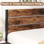 Lifezone Queen Bed Frame with Headboard and Footboard, Metal Queen Bed Frame with Under-Bed Storage, All-Metal Support System, No Box Spring Needed, Easily Assemble, Rustic Brown