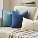 MIULEE Navy Blue Couch Pillow Covers 18x18 Inch, Set of 2 Soft Chenille Decorative Square Summer Throw Pillow Covers Farmhouse for Sofa Living Room Bed