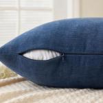 MIULEE Navy Blue Couch Pillow Covers 18x18 Inch, Set of 2 Soft Chenille Decorative Square Summer Throw Pillow Covers Farmhouse for Sofa Living Room Bed