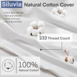 Siluvia 18"x18" Pillow Inserts Set of 2 Decorative Square Throw 18" Pillows with 100% Cotton Cover for Sofa, Couch, and Bed - White