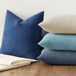 MIULEE Navy Blue Couch Pillow Covers 18x18 Inch, Set of 2 Soft Chenille Decorative Square Summer Throw Pillow Covers Farmhouse for Sofa Living Room Bed